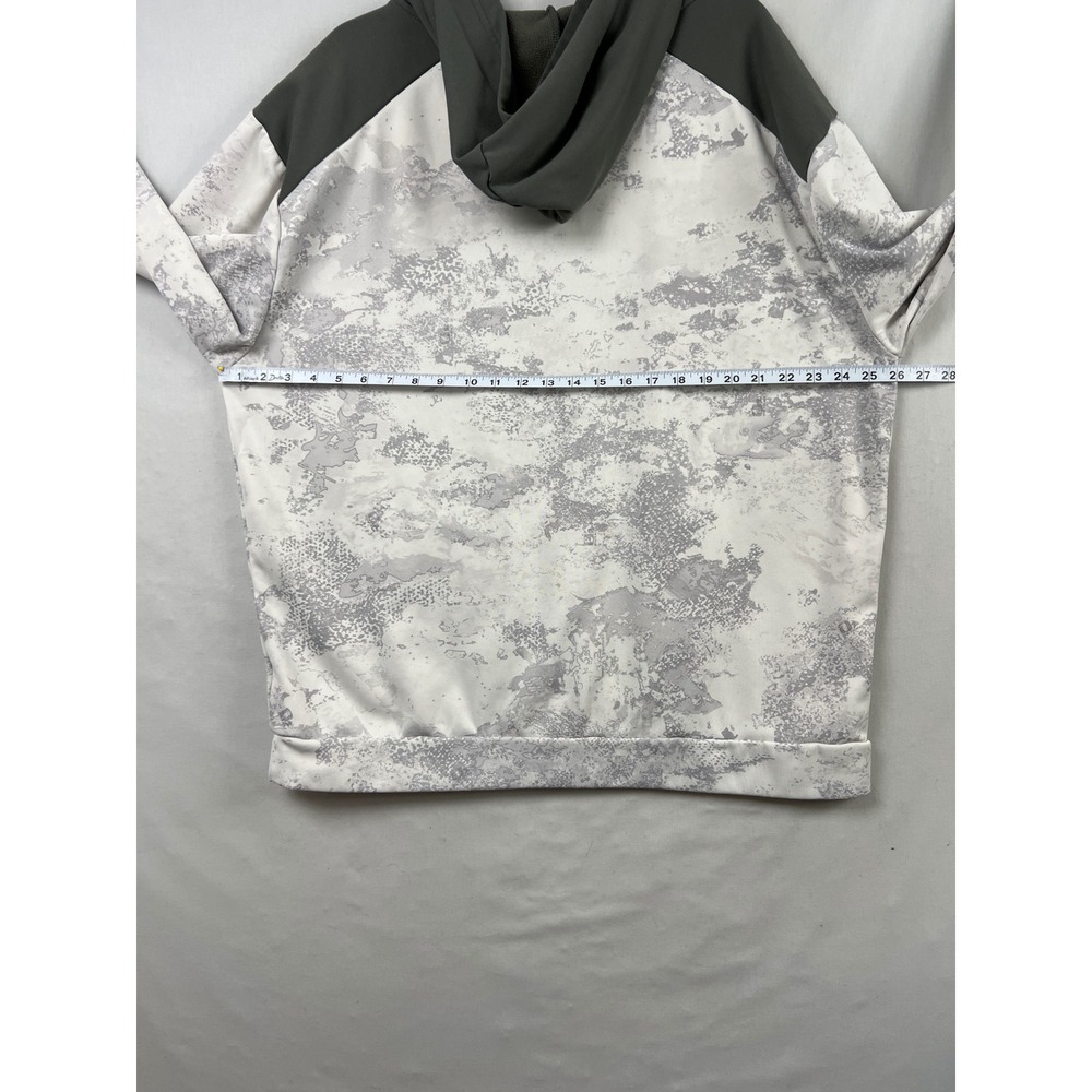 Cabela's Hoodie Mens XL Gray Snow Camo Performance Fleece Pullover Logo - Picture 5 of 7
